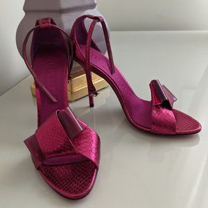 Burberry Fuchsia Pink Snake Skin Sandals